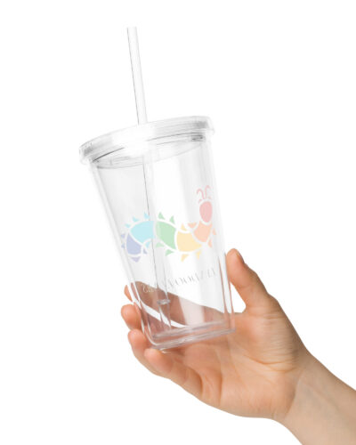 Clear plastic tumbler