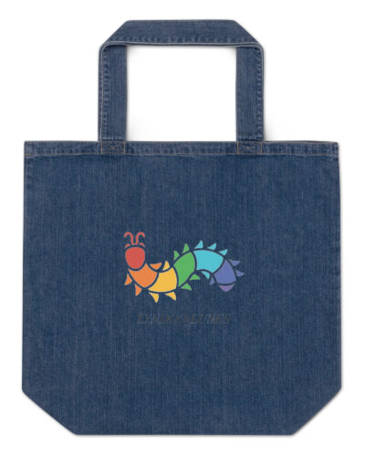 Organic denim tote bag